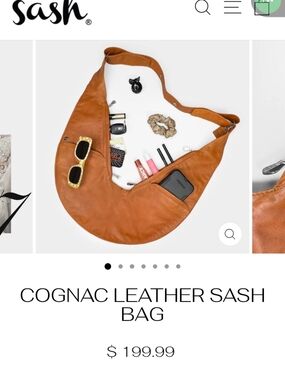 Sash Cognac Leather Crossbody Bag